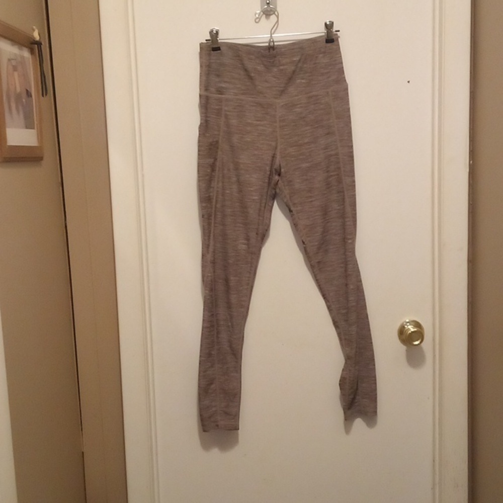 Sports Wear Brown & Tan 1 Pocket Leggings - Size Medium